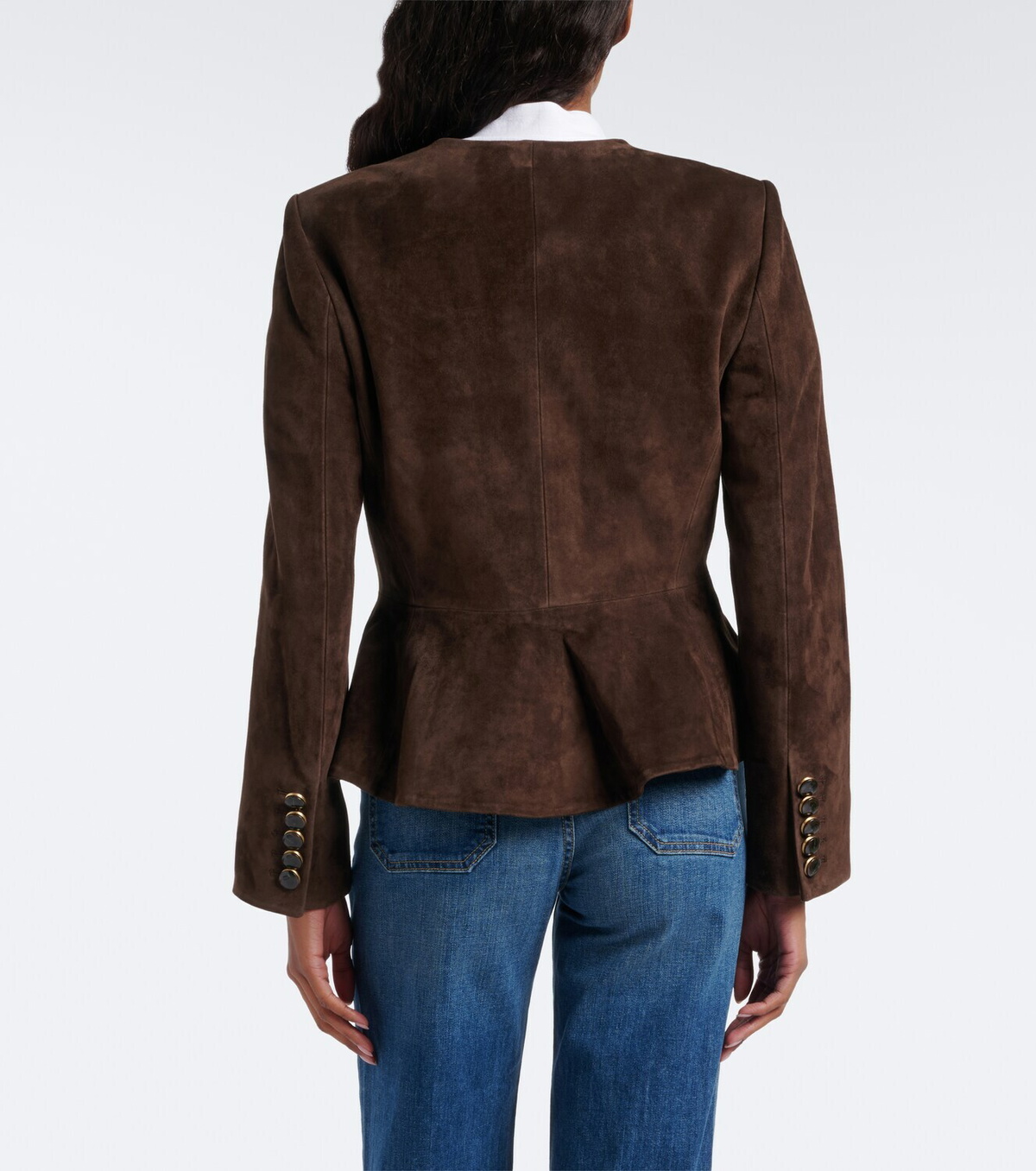 Veronica Beard Quinn peplum suede jacket