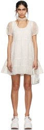 Anna Sui SSENSE Exclusive White Gathered Minidress