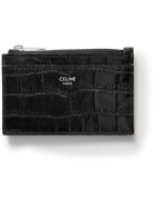 CELINE - Croc-Effect Leather Zipped Cardholder