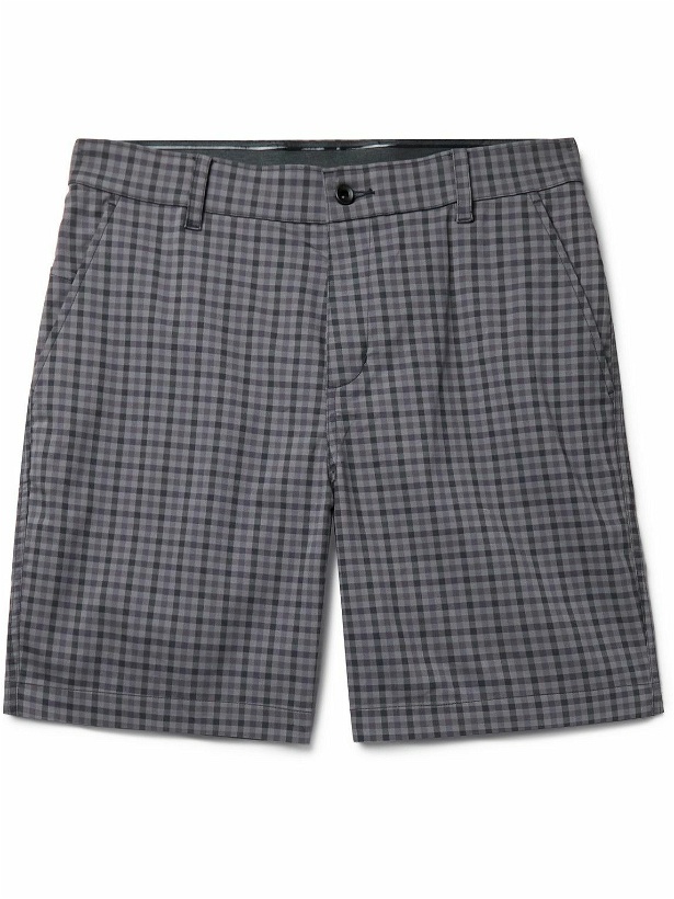 Photo: Nike Golf - Straight-Leg Checked Cotton-Blend Dri-FIT Chino Golf Shorts - Gray