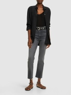 MOTHER - The Hustler Ankle Fray Mid Rise Jeans