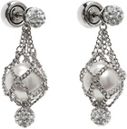 Givenchy Silver Pearling Crystal Earrings