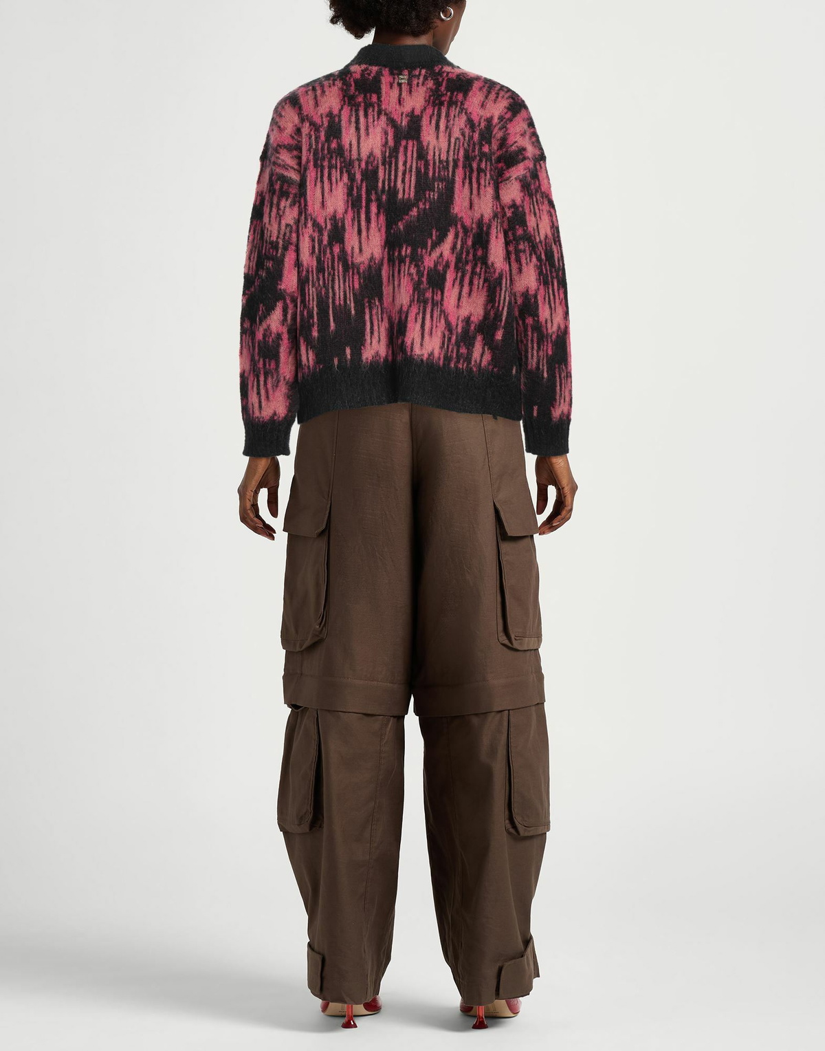 Manila Grace Womens Sweater in Salmon pink