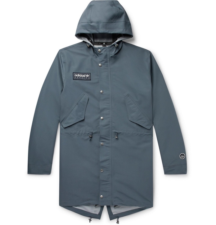 Photo: adidas Consortium - Rossendale Shell Hooded Parka - Blue