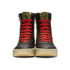 Fear of God Black and Green Jungle High-Top Sneakers