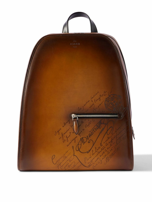 Photo: Berluti - Working Day Scritto Venezia Leather and Twill Backpack