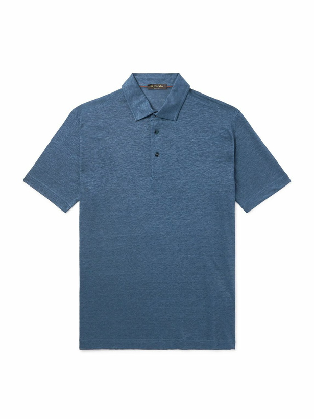 Photo: Loro Piana - Linen Polo Shirt - Blue