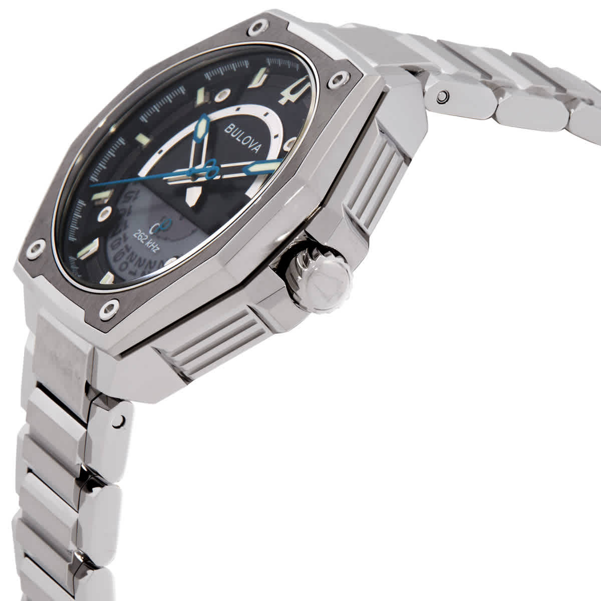 Bulova Series X Quartz Black Dial Mens Watch 98B456