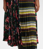Sacai Printed plissé midi skirt