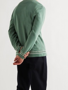 MR P. - Contrast-Tipped Loopback Organic Cotton-Jersey Sweatshirt - Green