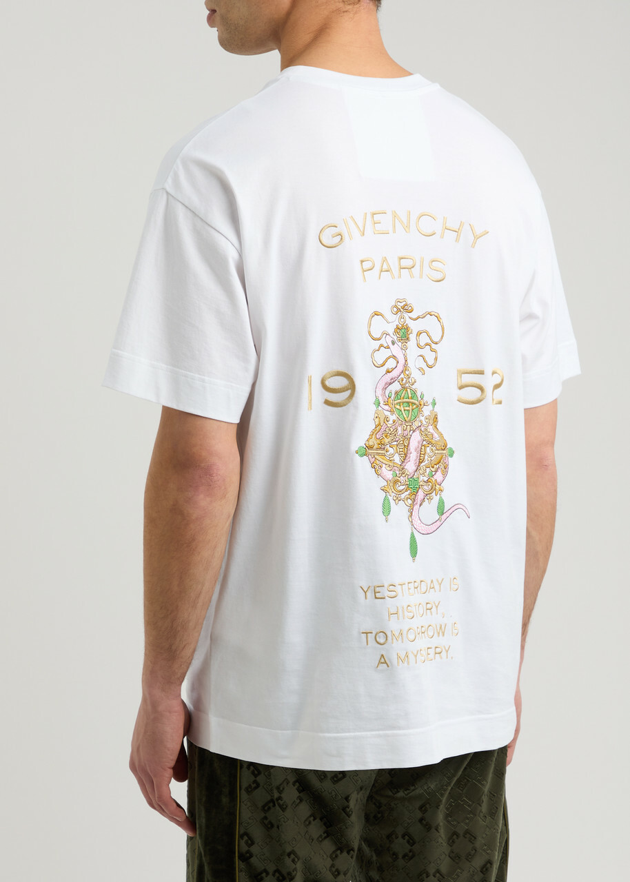 Givenchy Logo Embroidered Cotton T-shirt White Givenchy