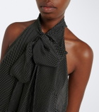 Tom Ford Polka-dot tie-neck silk crêpe de chine top