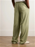 AMI PARIS - Straight-Leg Pleated Twill Suit Trousers - Green