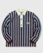 Maison Kitsune Striped Comfort Polo Blue - Mens - Polos