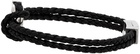 Salvatore Ferragamo Black Braided Gancini Bracelet