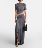 Christopher Esber Orica embellished jersey maxi skirt