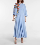 Costarellos Zinnia floral-embroidered midi dress