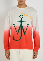 JW Anderson Dip Dye Anchor Embroidered Cotton T-shirt Multicoloured 1