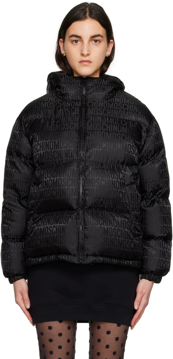 Moschino Multicolor All-Over Logo Puffer Jacket