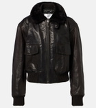 Victoria Beckham Shearling-trimmed leather jacket