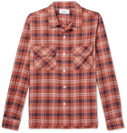 Mr P. - Camp-Collar Checked Tencel Shirt - Orange