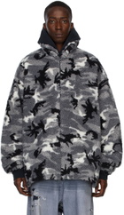Balenciaga Grey Camo Zip-Up Jacket