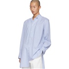 Loewe Blue and White Striped Asymmetric Shirt