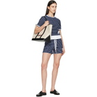 Thom Browne Navy Striped Honeycomb Shorts