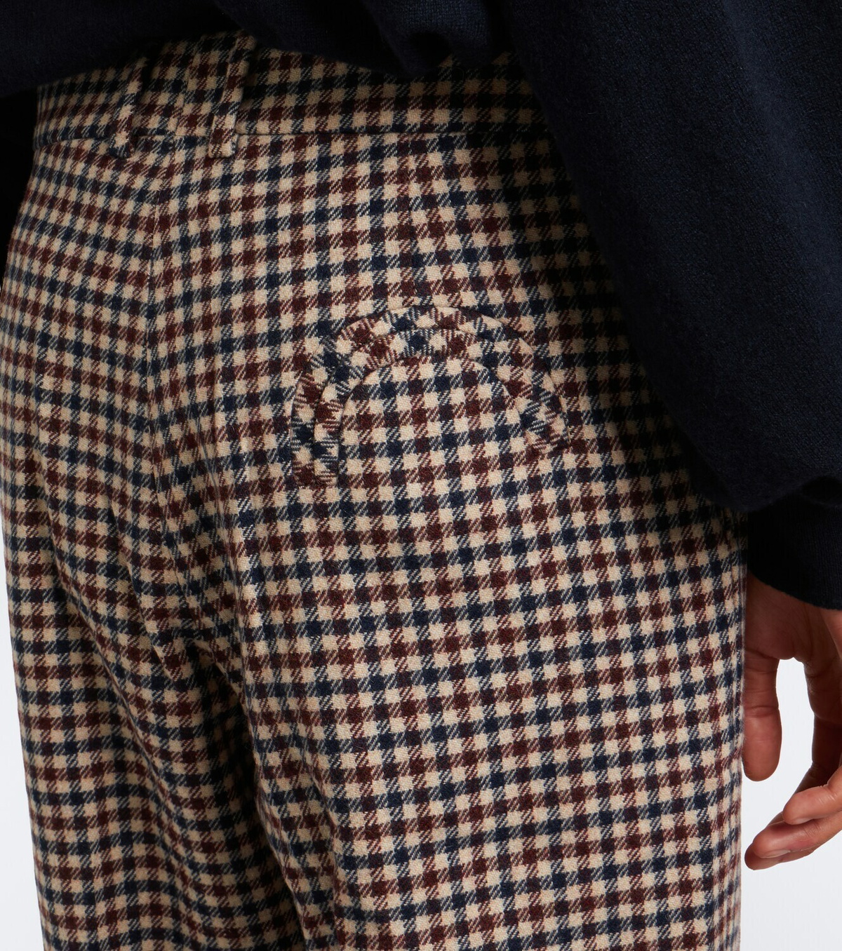 Blazé Milano Fox checked wool and cashmere straight pants