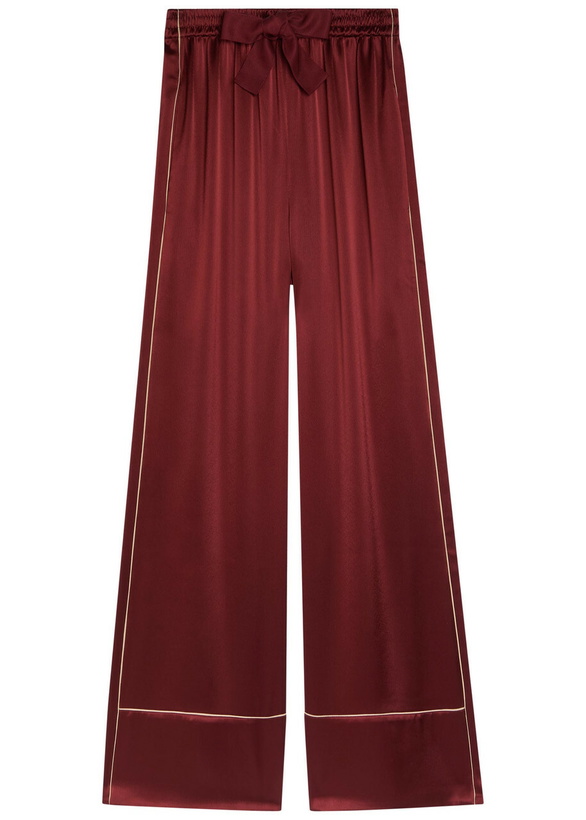 Photo: Roksanda Nael Wide-leg Satin Trousers Burgundy