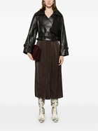 Nour Hammour Brown Hatti Leather Jacket