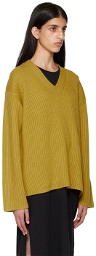 6397 Yellow Rib Knit Sweater
