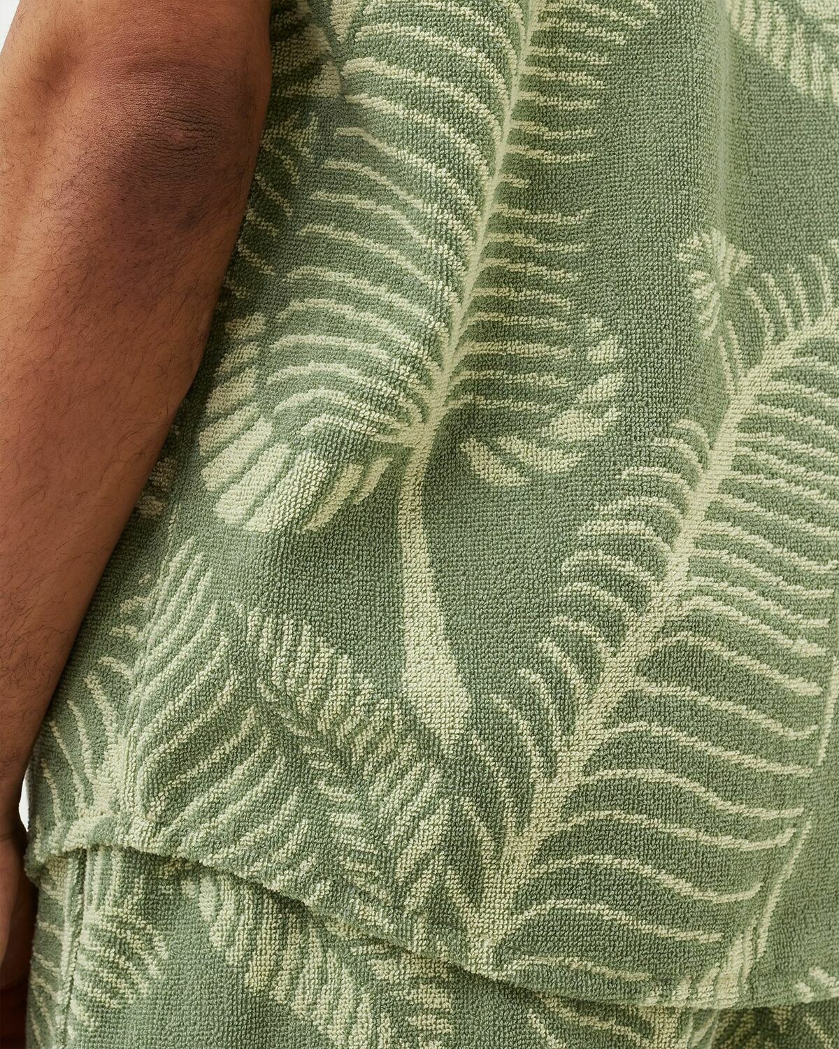 Oas Banana Leaf Terry Shirt Green Shortsleeves OAS