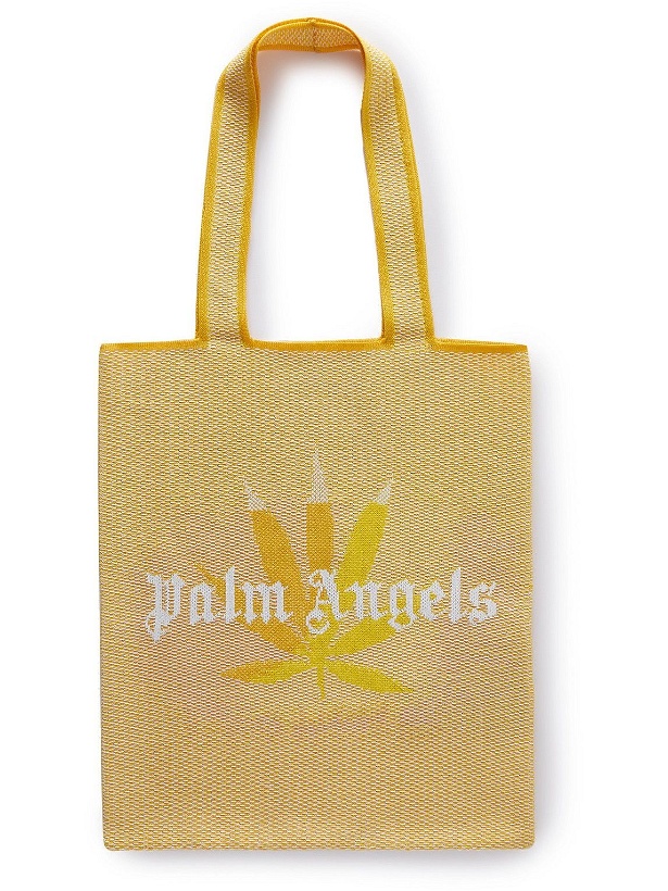 Photo: Palm Angels - Logo-Print Raffia Tote Bag