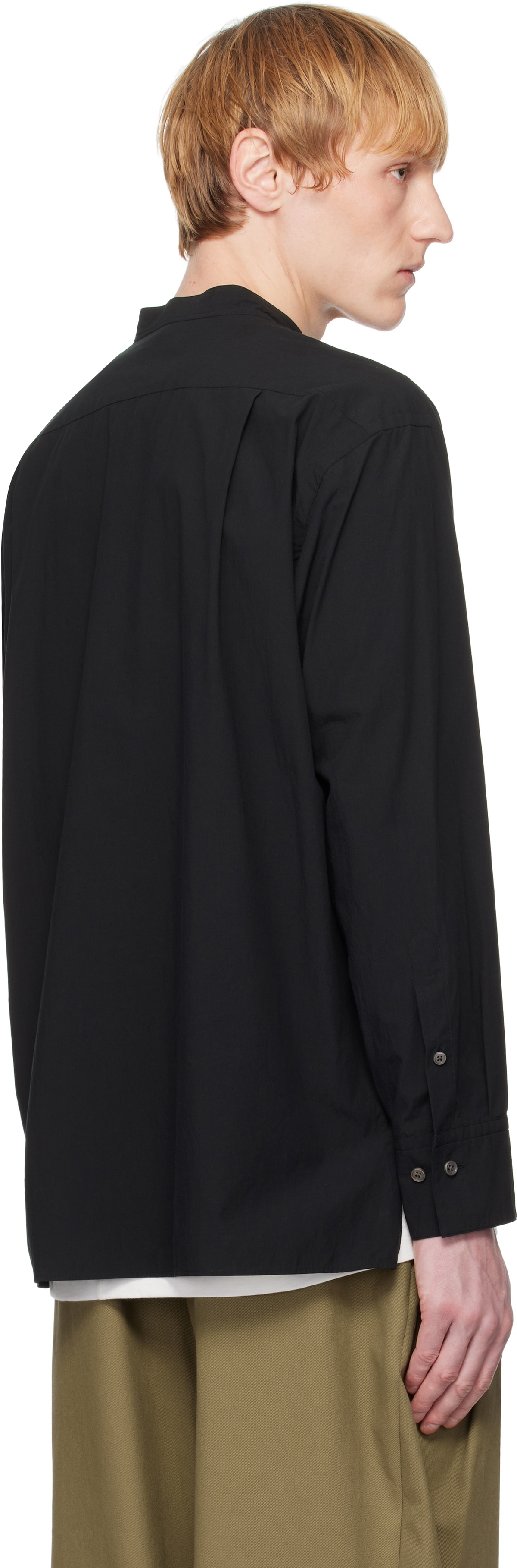 YLÈVE Black Cotton Typewriter Shirt