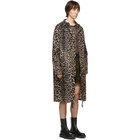 Dries Van Noten Black and Brown Nylon Animal Long Coat