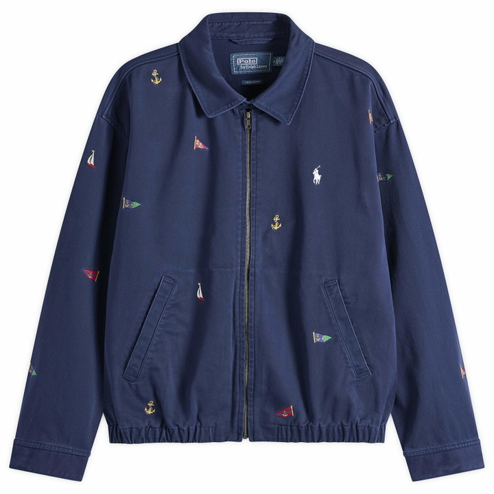 Photo: Polo Ralph Lauren Men's Flag Windbreaker Jacket in Navy