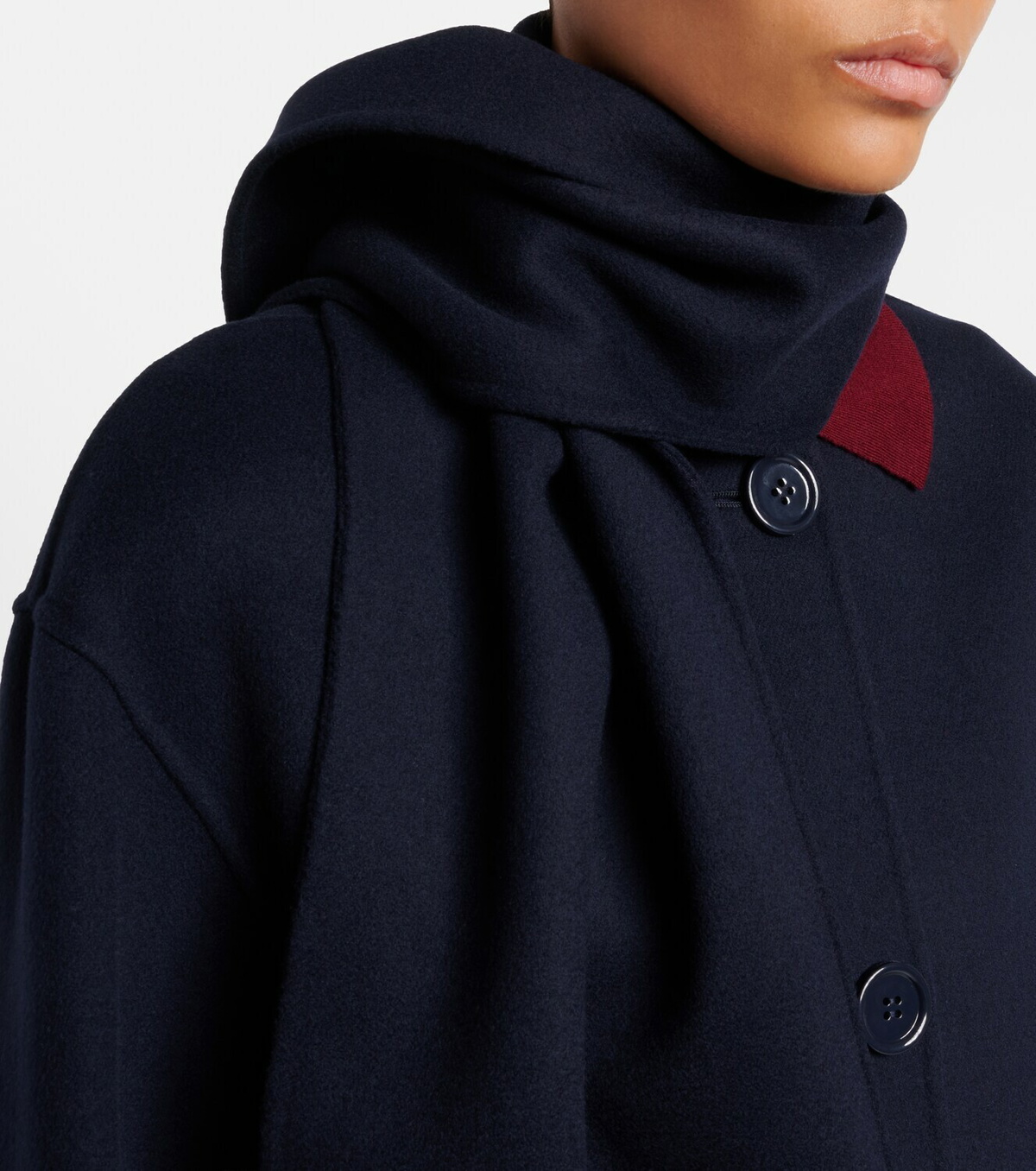 'S Max Mara Scarf-detail virgin wool coat