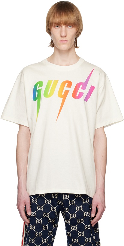 Photo: Gucci Off-White Printed T-Shirt