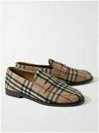 Burberry - Checked Felt Penny Loafers - Neutrals