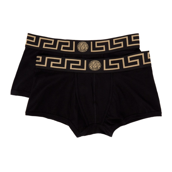 Photo: Versace Underwear Two-Pack Black Medusa Boxer Briefs