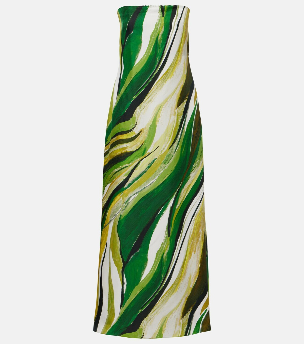 Christopher Esber Strapless printed silk gown
