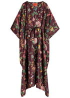 LA Double J Square Belted Printed Silk Kaftan Dress Multicoloured