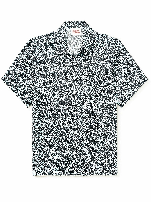 Photo: Solid & Striped - The Cabana Floral-Print Linen Shirt - Blue