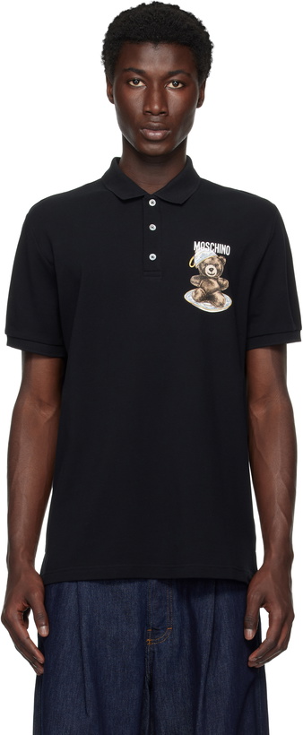 Photo: Moschino Black 'Moschino Teddy Bear' Polo