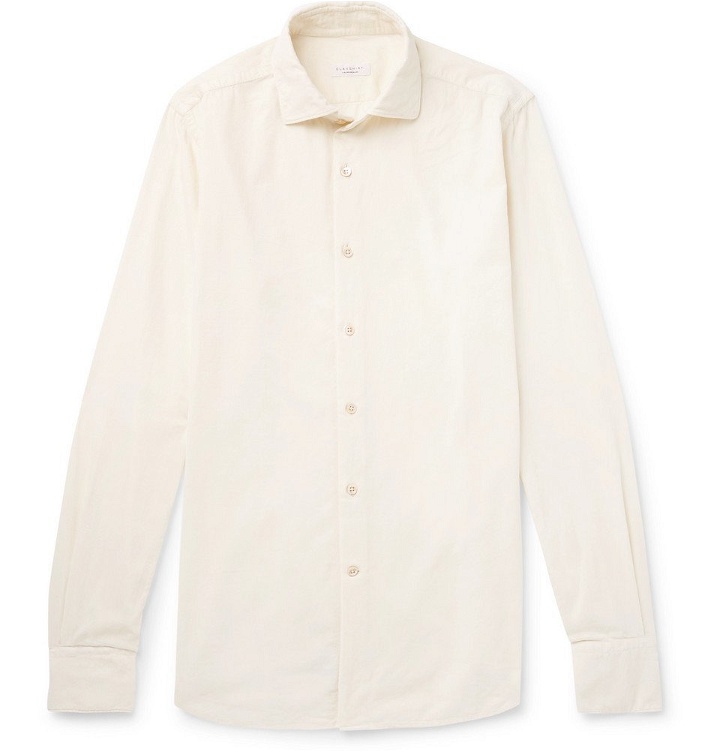 Photo: Incotex - Ween Slim-Fit Cutaway-Collar Cotton-Corduroy Shirt - Men - Cream