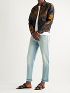 SAINT LAURENT - Slim-Fit Tapered Distressed Denim Jeans - Blue - UK/US 28