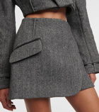 Simkhai Payton checked wool-blend miniskirt