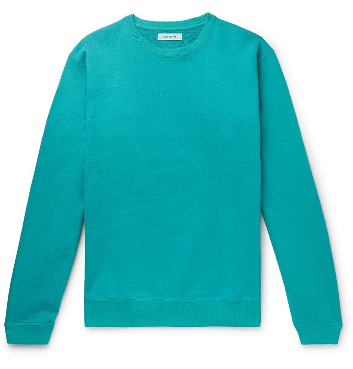 Photo: nonnative - Coach Garment-Dyed Loopback Cotton-Jersey Sweatshirt - Turquoise