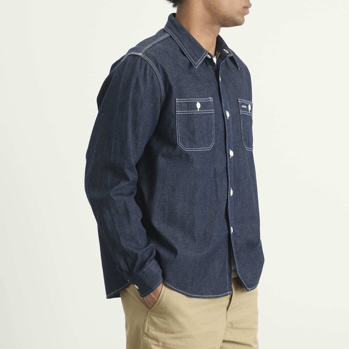 Visvim Men's Mud Wash Denim Shirt in Indigo